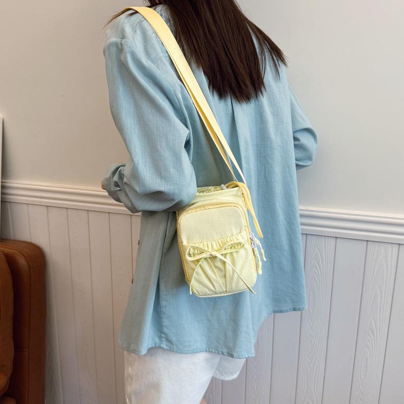 Outdoor Women's Small Bowknot Crossbody Bag Knot Mobile Phone Pouch Single oulder Bag Commuting Thermal Water Bottle Bag