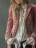Women's Autumn Winter Long Sleeve Solid Color Patchwork Golden Velvet Coat Long Length Windbreaker