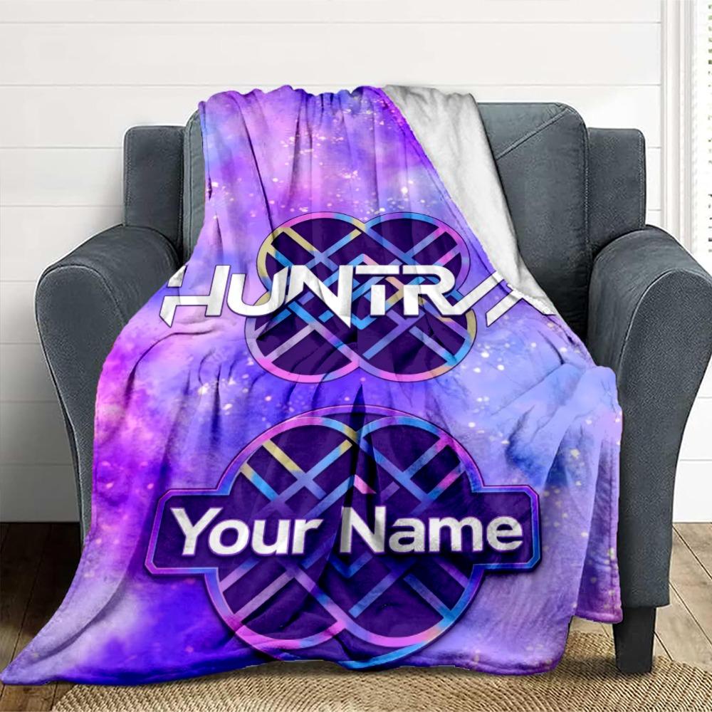 Custom Name Huntrx Custom Flannel Fleece Throw Blanket with Personalized, Soft Cozy Blanket for Home Decor Birthday Gift