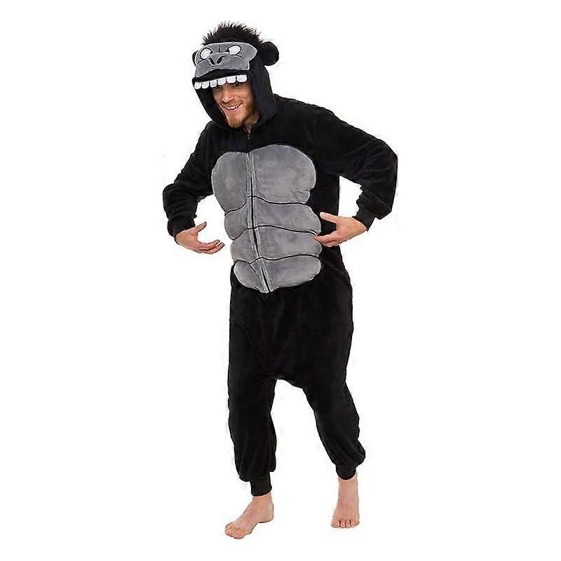 

Костюм гориллы, плюшевый комбинезон для взрослых S чёрный