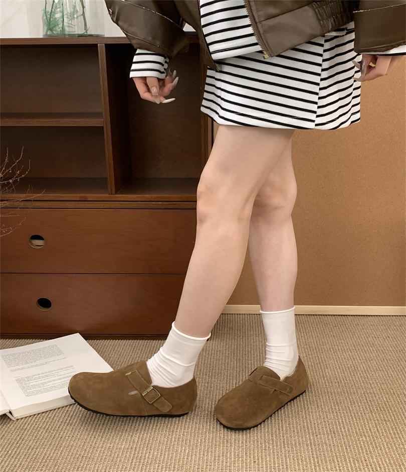 3CM Thick-soled Bag Head Half Slippers Women's Autumn New Mori Retro Lazy Soft Ugly Cute Shoes