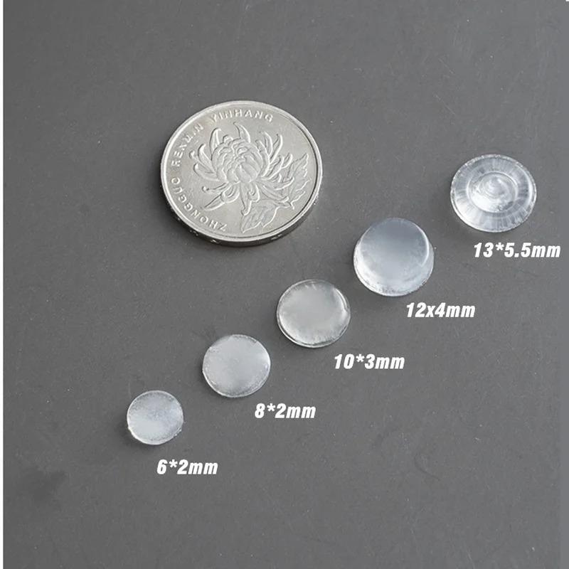 100pcs Transparent Soft Silicone Wall Protector Self-adhesive Door Handle Bumper Plug Non-slip Round Doors Stop Muffler Feet Pad