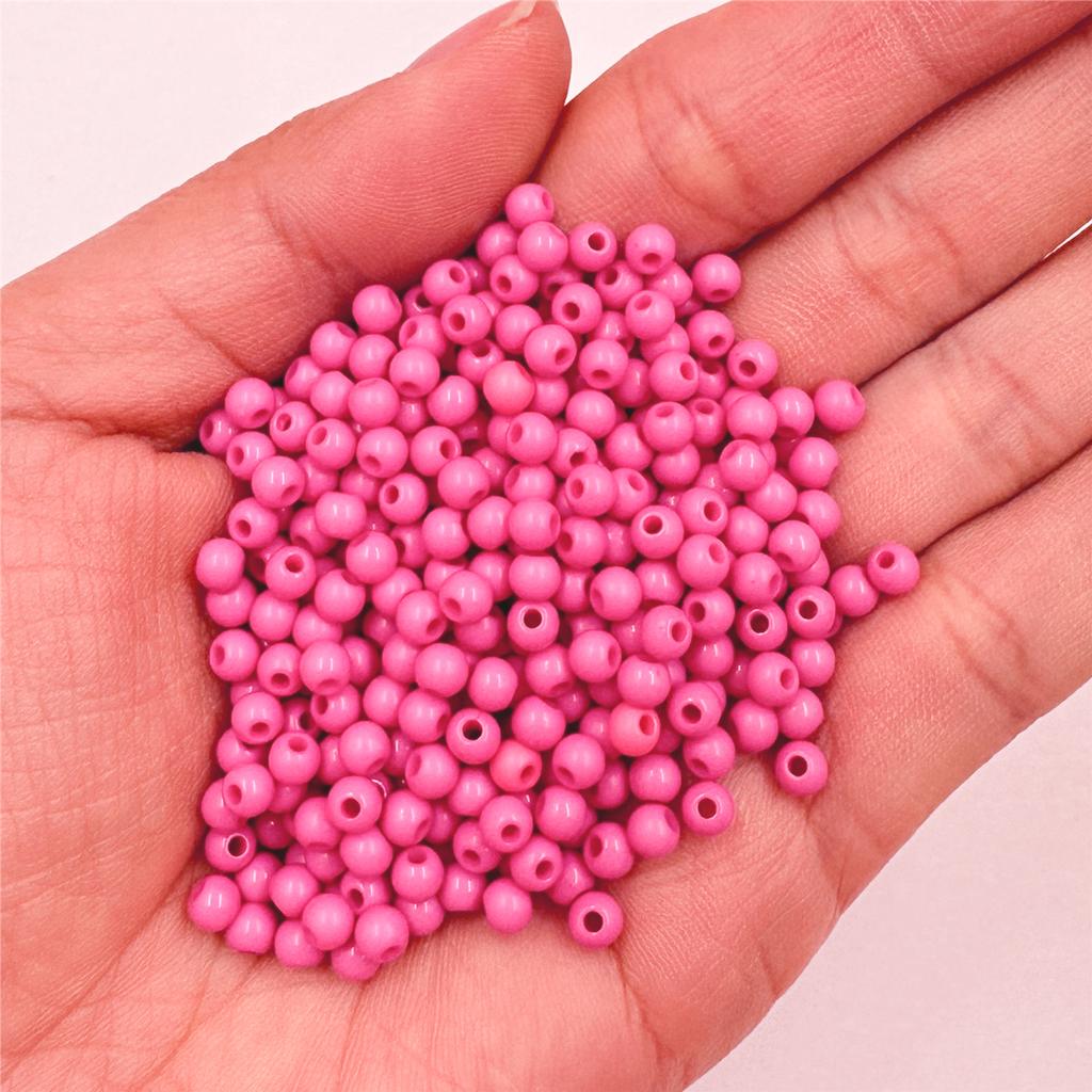 4mm 500PCS For Jewelry Making Findings Multicolor Acrylic Loose Beads Jewelry Accessories DIY Crafts Soild Color Handmade Material