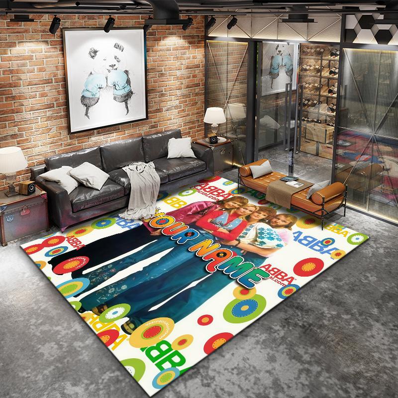 Abba Custom Name Carpet Rug For Living Room Bedroom Home Sofa Decoration Kids Play Nonslip Floor Mat