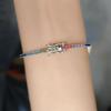 Multicolor 925 Sterling Silver Bracelet Tennis Bracelet 2 MM Adjustable Colorful Zircon Bracelets