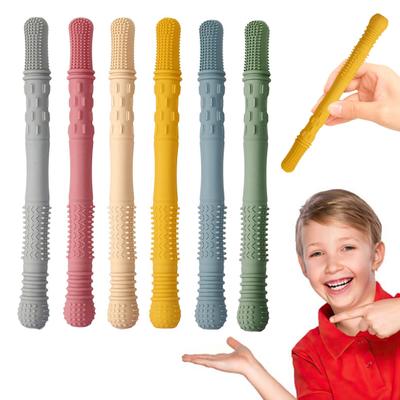 4 Adet Silikon Çiğneme Çubuğu Gıda Sınıfı BPA İçermez Tekrar Kullanılabilir Stres Giderici Duyusal Oral Motor Çiğnenebilir Çubuk Oyuncak Özel İhtiyaçları Olan Çiğneyiciler İçin