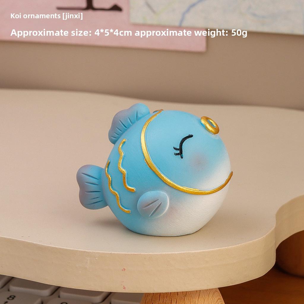 Adorable Goldfish Resin Figurine - Unique Desk Decoration for the Workplace, Stress-relieving Accessory, Decorative Craft Item