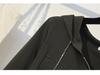 2023 Autumn Hooded Zipper Slit Dress for Women - Large Size, Slimming, Belly-Covering, Age-Reducing Style
