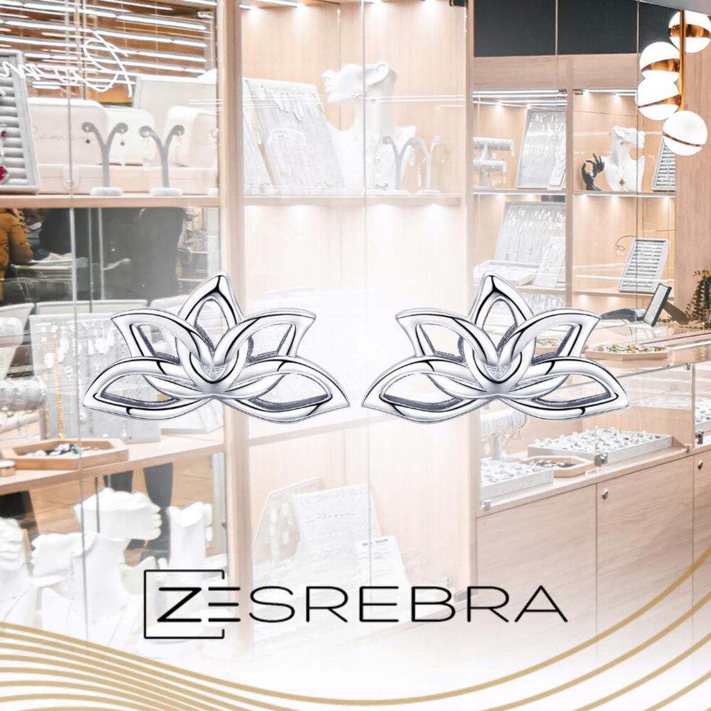 Earrings With Cubic Zirconia S925 Lotus Flower Stud Zirconia Crystals