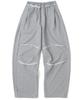 NOT4NERD Raw Edge Curved Biker Sweat Pants - Gray