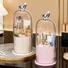 Rotating Makeup Brush Holder Dustproof Makeup Brush Organizer with Sliding Door Cosmetic Tools Beauty Brushes Holder for Vanity Table