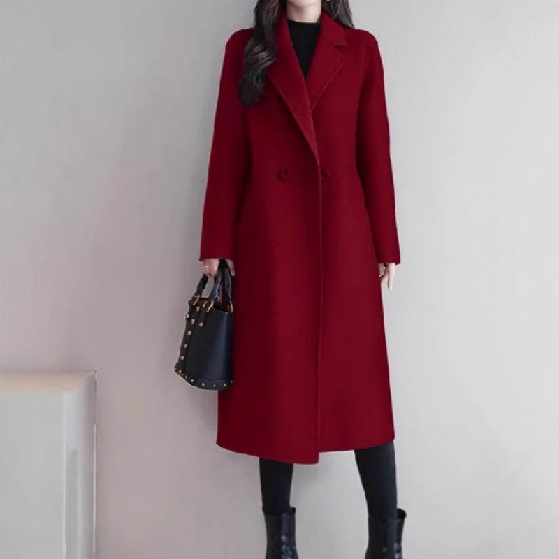 New Mid-length Coat, New Slim Fit, Belly-covering, Casual Temperament Woolen Coat for Women