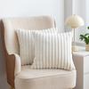 2Pcs Luxury Nordic Plush Cushion Cover Comfortable Textured Striped Throw Pillow Cover Soft Plush Pillowcase Living Room Decor