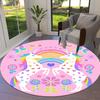 1pc Office Carpet Chair Mats Unicorn Rainbow Hearts Flowers Perfect for Decorating Office Chairs, Living Rooms, Or Bedrooms