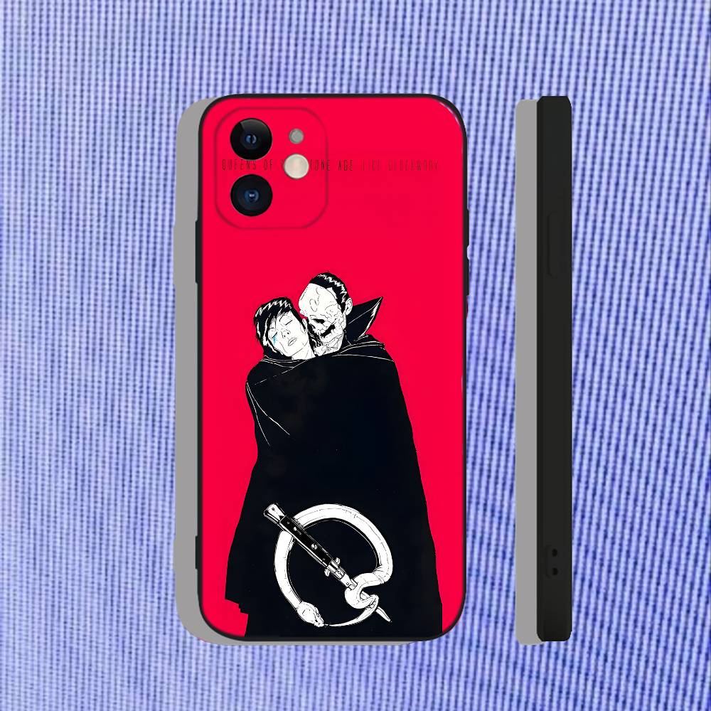 

Q-Queens Of The Stone age Phone Case For iPhone 17,16,15,14,13,12,11,Pro,Max,Plus,Air,X,XS,XR,SE,8,7,Mini,Soft Black Funda iPhone13