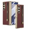 For Samsung for Galaxy ZFold7 Protective Business Case Colorful Electroplated PU Leather S Pen Slot Shockproof Mobile Phone