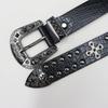 Rivet Belt Decorative Cross Niche Retro Versatile Wide Belt Punk Hot Girl Pin Buckle Western Denim