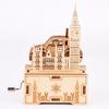 FEOOE R Wooden Jigsaw Mini Adult Decompression Children's Intelligence Stereo Jigsaw Custom Beetle Hand-cranked Music Box CJ