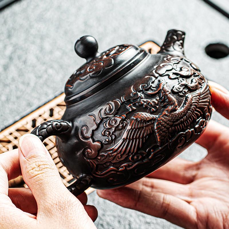 Purple Pottery Vintage Teapot Ceramic Kung Fu Teapot Single Teapot Kettle Pu'er Tea Making Device Tea Sets Chinese Tea Pot
