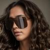 Oversized Vintage Sunglasses Women For Men Luxury Brand Designer Sun Glasses Popular Outdoor Goggle Punk Rivet Big Frame Eyewear