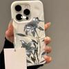 Vintage Dark Lily Flower Pattern Wave Texture Phone Case For iPhone 11 12 13 14 15 16 17 Pro Max 14 15 Plus Air Soft Back Cover