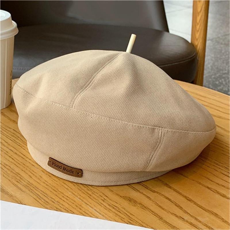 Winter and Autumn Fashion Solid Color Keep Warm Bailey Hat Women Retro Leisure Versatile Octagonal Hat Painter Artist Hats