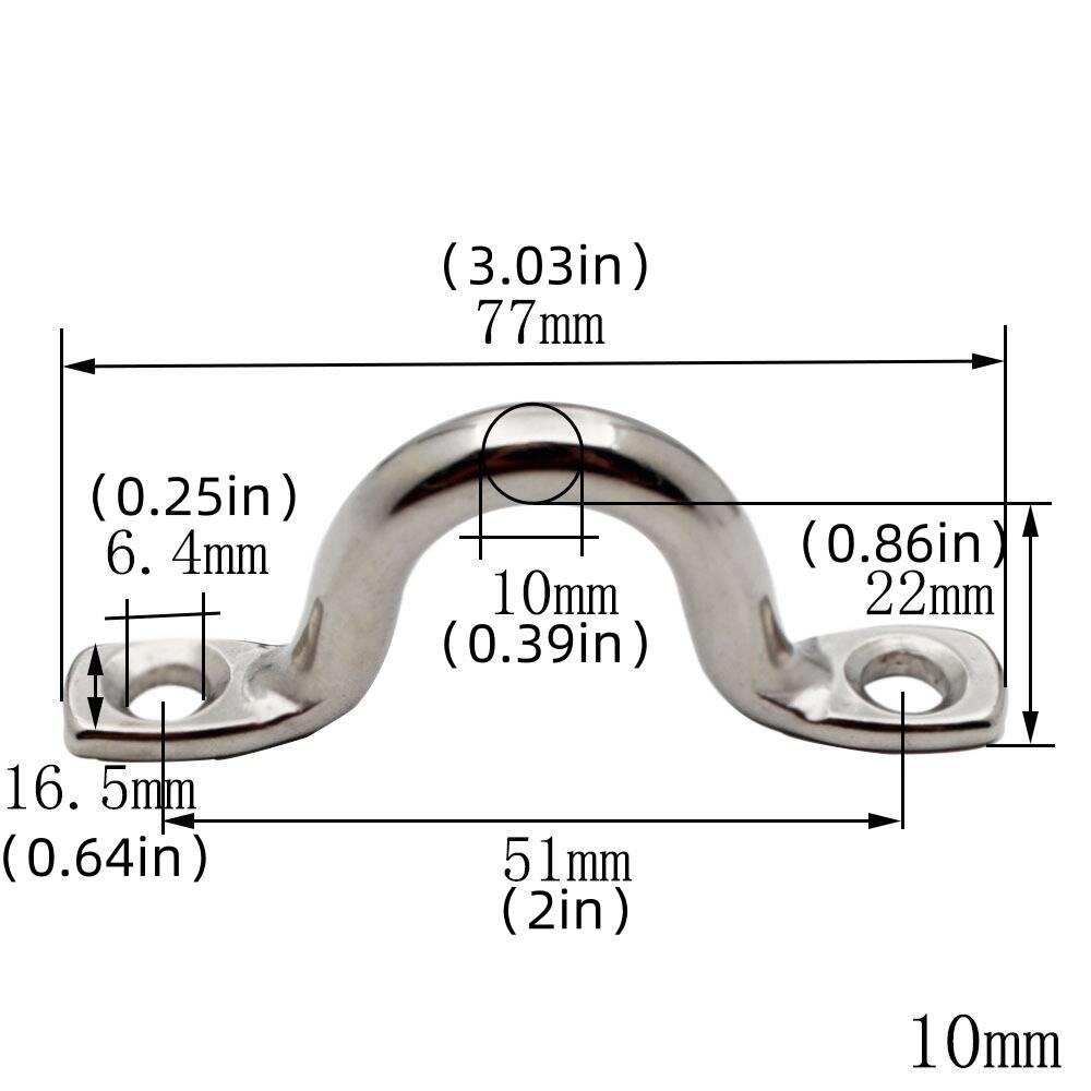 4-Piece Marine-Grade 316 Stainless Steel Deck Rings – Corrosion-Resistant Eye Straps For Boats, Kayaks, Awnings – Sizes 4-10mm – Securing & Hanging