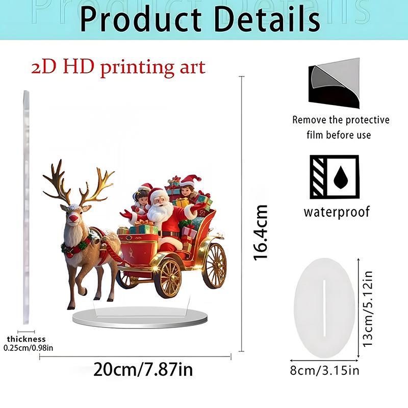 2D Flat Christmas Merry Carousel Christmas Scene Festival Decor Bedroom Office Desktop Ornaments Home Decoration Christmas Gifts