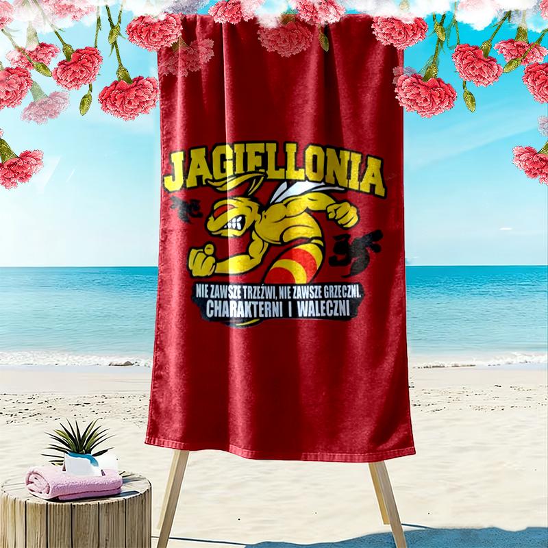 Jagiellonia Biaystok Print Beach Towel Large Soft Quick Dry Towel For Beach Camping Swimming