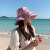 Double-Sided Summer Sun Hat Flower Print Sunscreen Visor Cap Casual Women Fisherman Hat  Girl