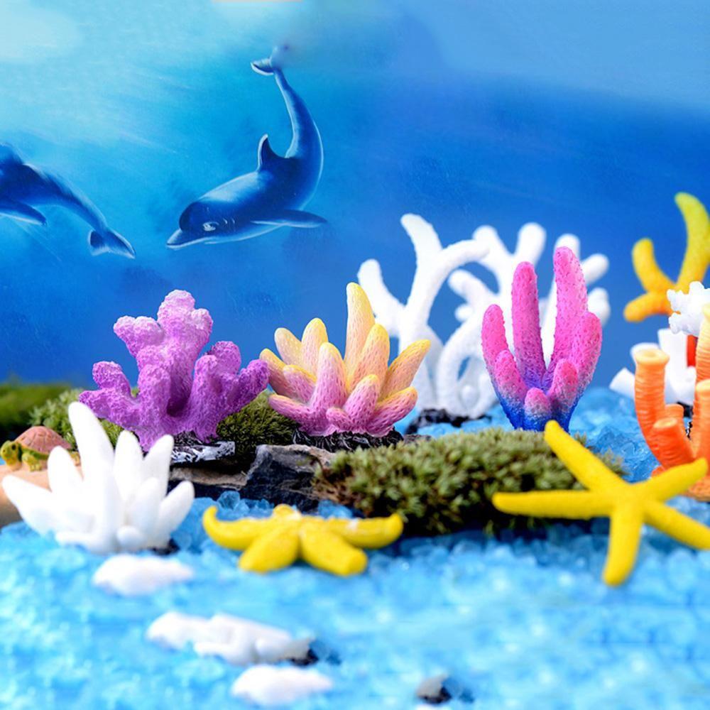 Tank Ornaments Fairy garden Resin Reef Rock Landscape Making Simulation Starfish Artificial Coral