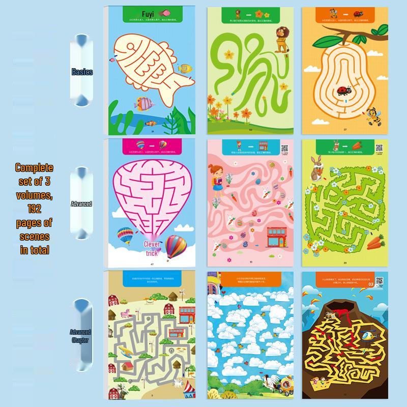 Children's Maze Book: Whole Brain Thinking & Intelligence Development for Ages 3-6 with 8 Focus Puzzles