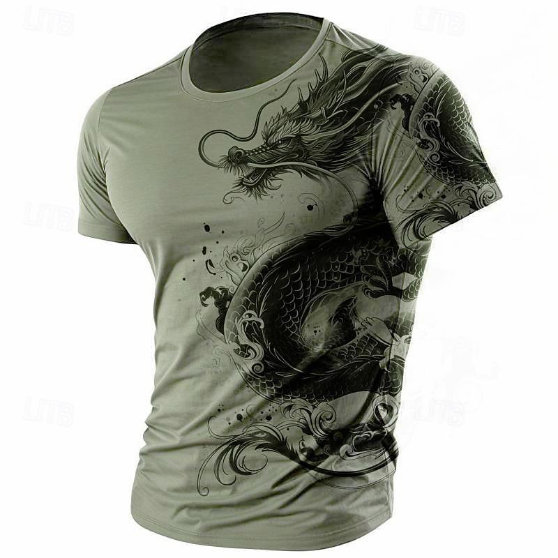 Men's T-Shirts Retro Animal Street 3d Print Short Sleeves Vintage Top T Shirt For Men Clothing Oversized Shirt Tee Summer T-Shirts Men’s