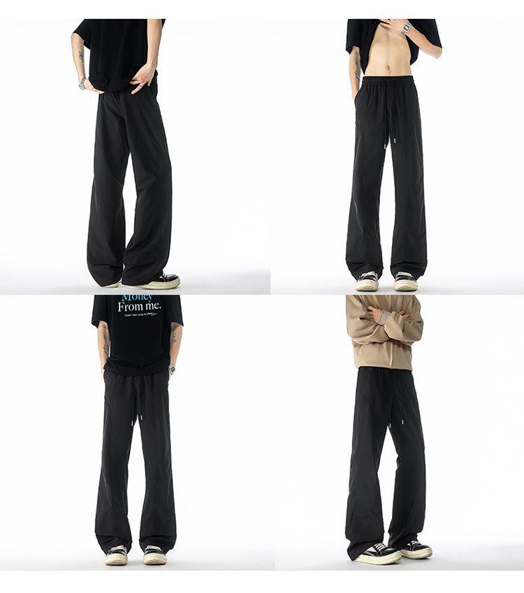 Summer Unisex Quick-Dry Stretch Ice Silk Running Pants - Lightweight, Casual, Solid Color