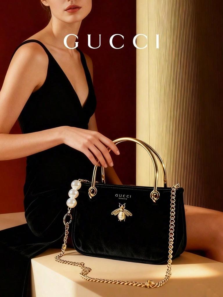 Gucci Luxury Handbags for Women, Clutch Bag for Women with Chic Design, Roomy Storage for Cosmetics & Essentials, Ideal for Gala & Evening Events