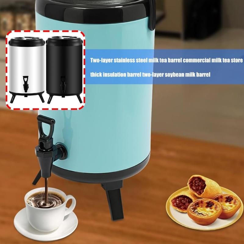 Large Capacity 8 Liter Warm Drink Container With Comfortable And Escape Immune Plan White Metal