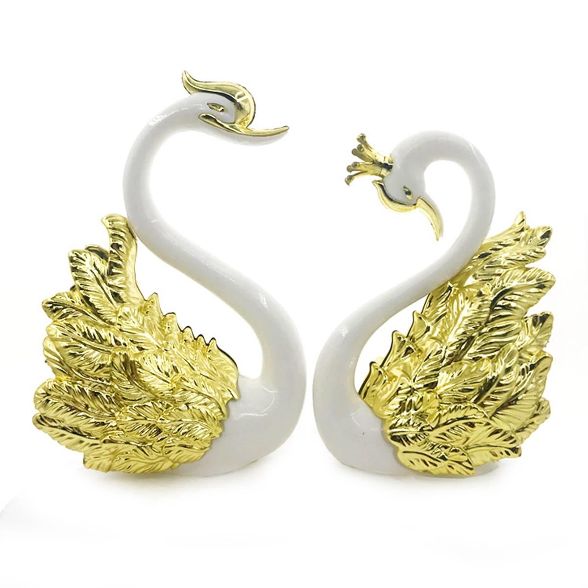 

Вечеринка Настольный Романтический Стол Декоративные Миниатюры Топпер для Торта Фигурка Лебедя Юбилейное Украшение 1 pair gold