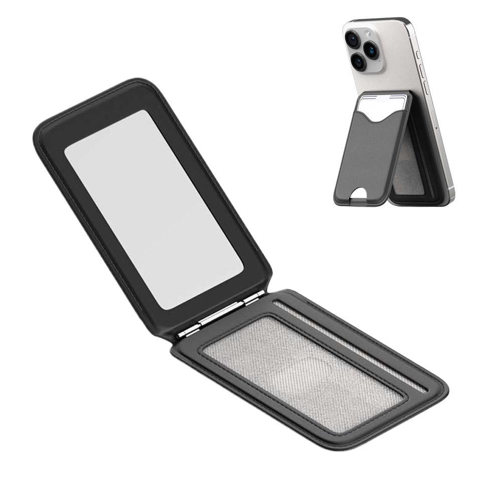 For MagSafe Card Holder With Mirror Multi-Card Slot Wallet Card Holder Stand Magnetic Multi-Card Slot Case For IPhone 17 16 15