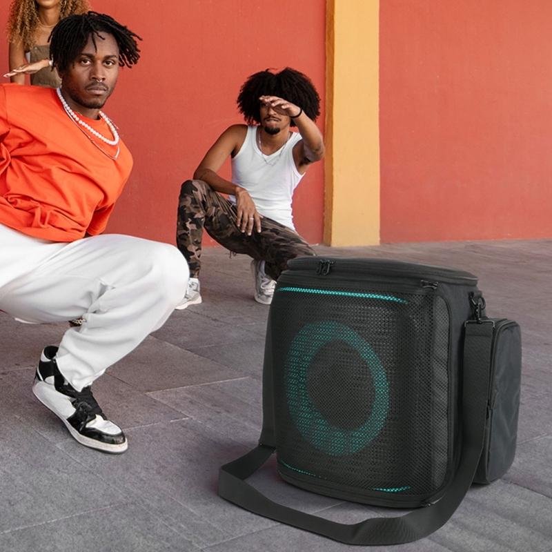 600D Nylon Speaker Carrying Case with Reinforced Pearls Cotton Padding Breathable K036 Mesh Front for PBE2