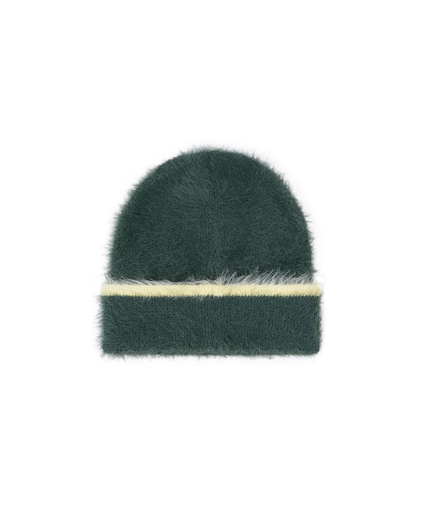 Bajal Va Square Studded Hairy Beanie Khaki