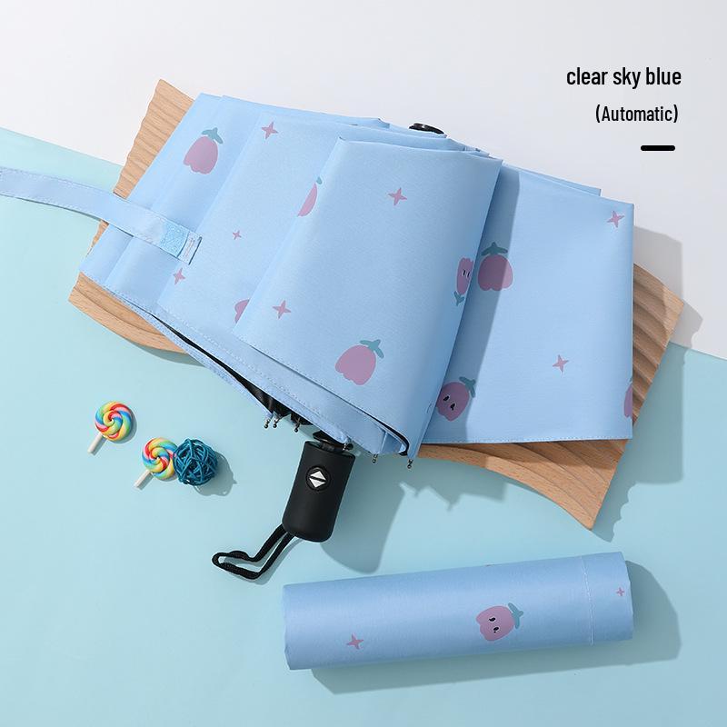 Women's Folding Sun & Rain Umbrella with UV Protection and Logo