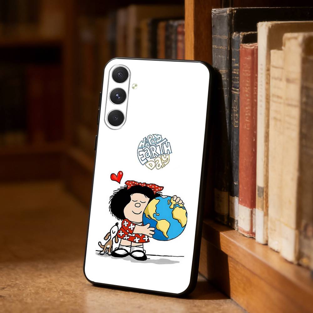 M-Mafalda World Peace Phone Case For Samsung S26,S25,S24,S23,S22,S21,Plus,Fe,Lite,Others Black Cover