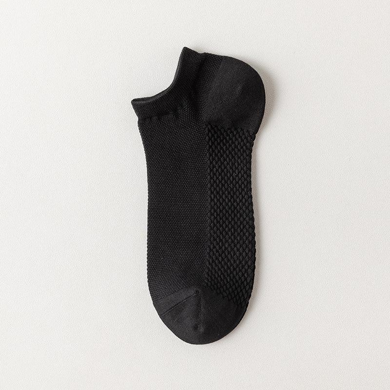 Men's Summer Thin Mesh Cotton Sweat Absorbing Deodorant Shallow Mouth Boneless Boat Socks