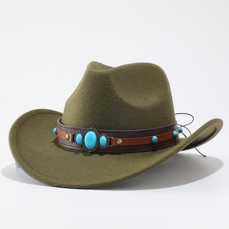 High-end men's and women's jazz hats, concave ethnic style Tibetan style top hats, men's and women's jazz hats