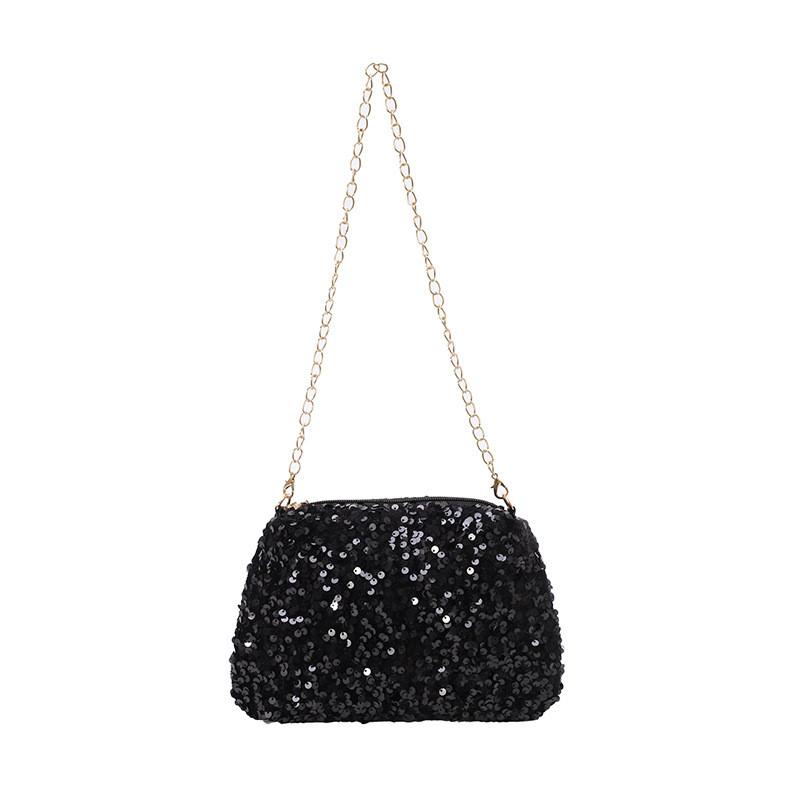Mini Borsa a Spalla con Paillettes per Donna con Tracolla a Catena per Accessorio di Moda Quotidiano