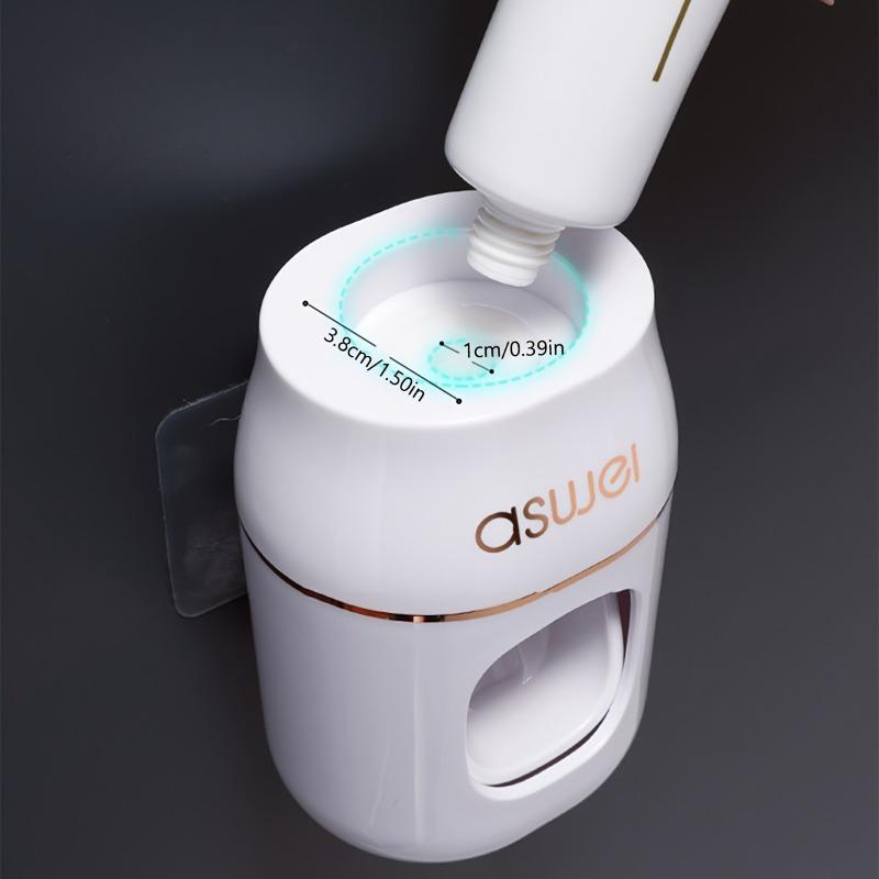 Upgrade Your Bathroom with this 1pc Toothpaste Squeezer and Storage Rack - Automatic Toothpaste Refills Made Easy!
