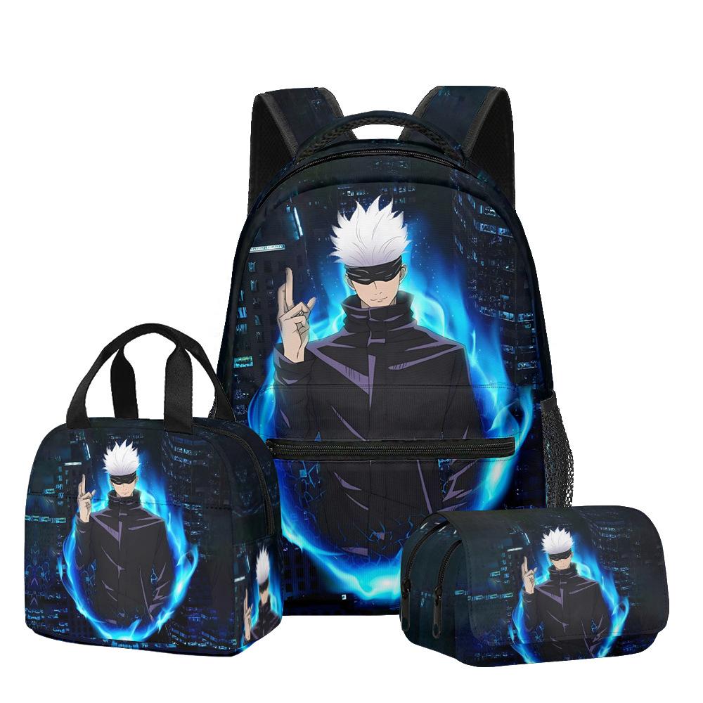 3D Animation Spell Series Primary And Secondary School Students Schoolbag Backpack Lunch Bag Double Pencil Case Three-Piece Set