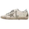 GOLDEN GOOSE Super Star Couro Cano Baixo Estiloso Tênis de Skate Feminino Branco Cinza GWF00102.F000317.10273