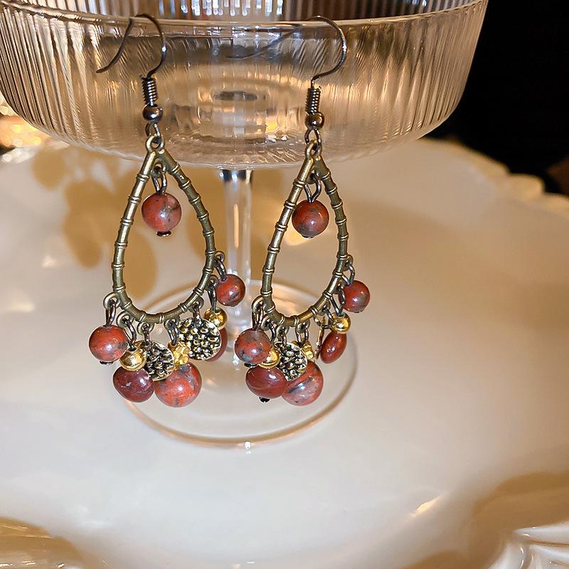 Bohemian Ethnic Style Feathers Fringed Earrings Ear Hooks Personalized Vacation Wind Ears