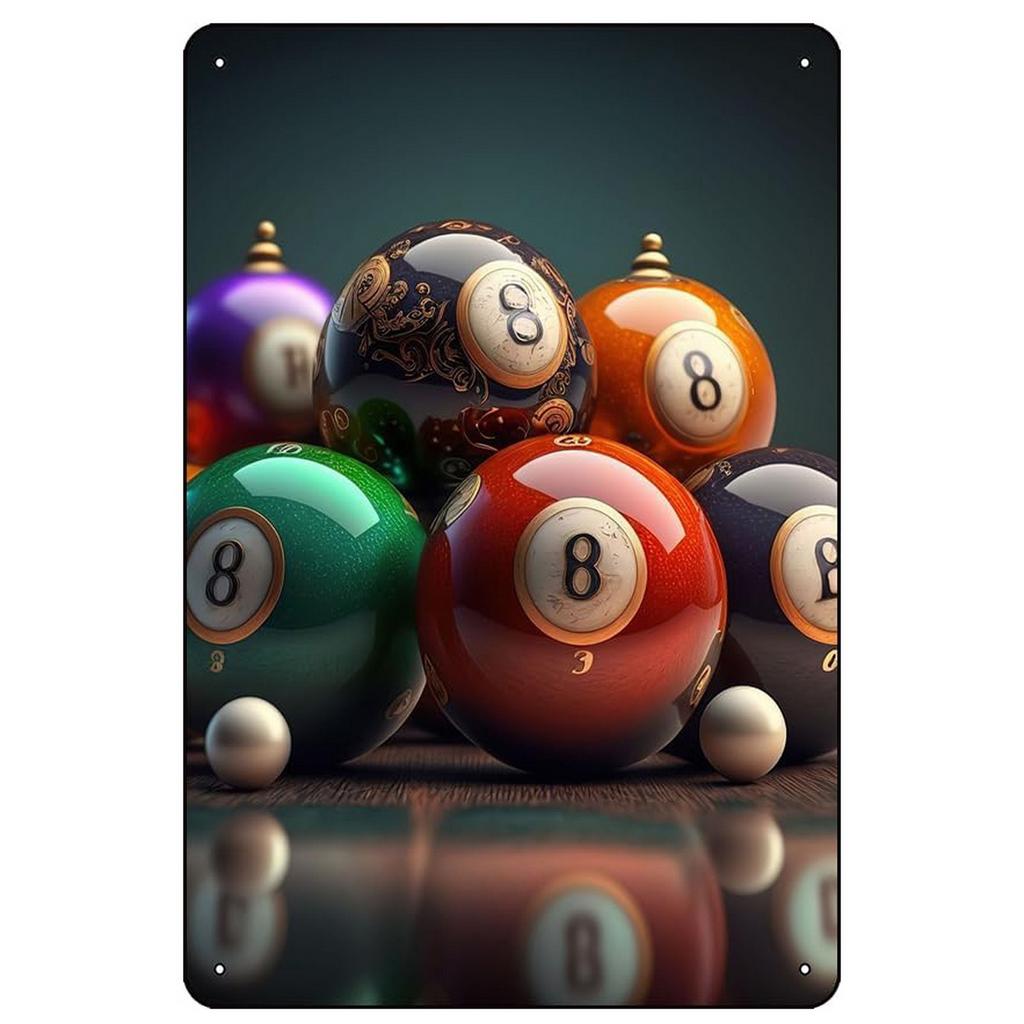 Billiards Metal Tin Signs Snooker Wall Art Posters Plaque Sign Vintage Iron Painting Decoration for Home Cafe Game Room Club Bar